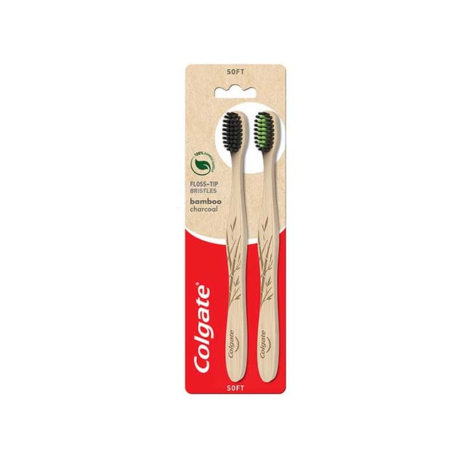 Colgate Toothbrush Natural Bamboo Twin Pack