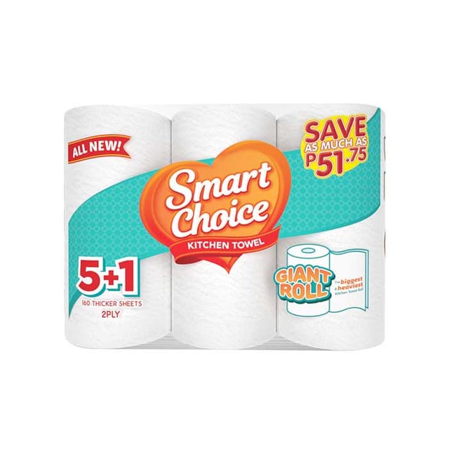 Smart Choice Kitchen Towel 2Ply 160 sheet 5+1