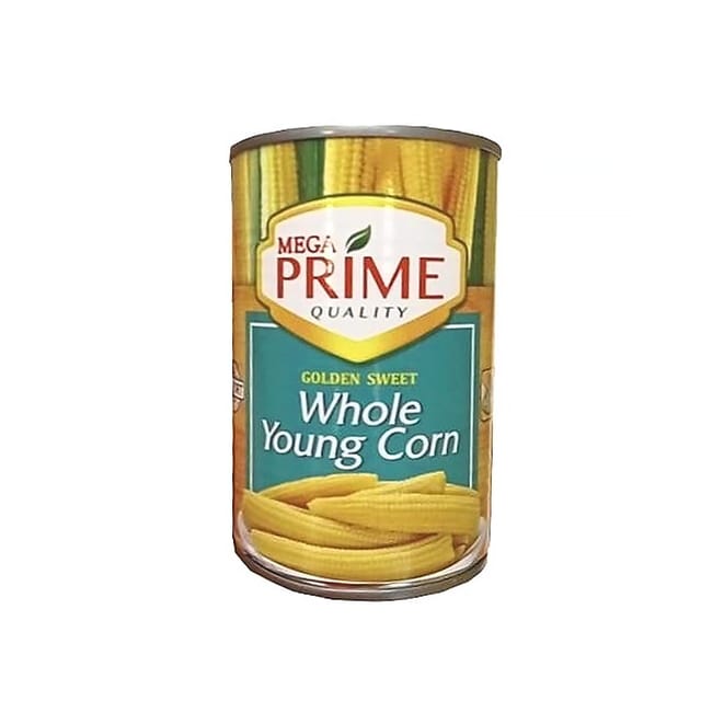 Mega Prime Young Corn Whole 425g