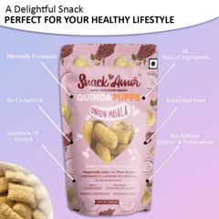 Snack Amor Quinoa Puffs Onion Masala (Pack of 3)