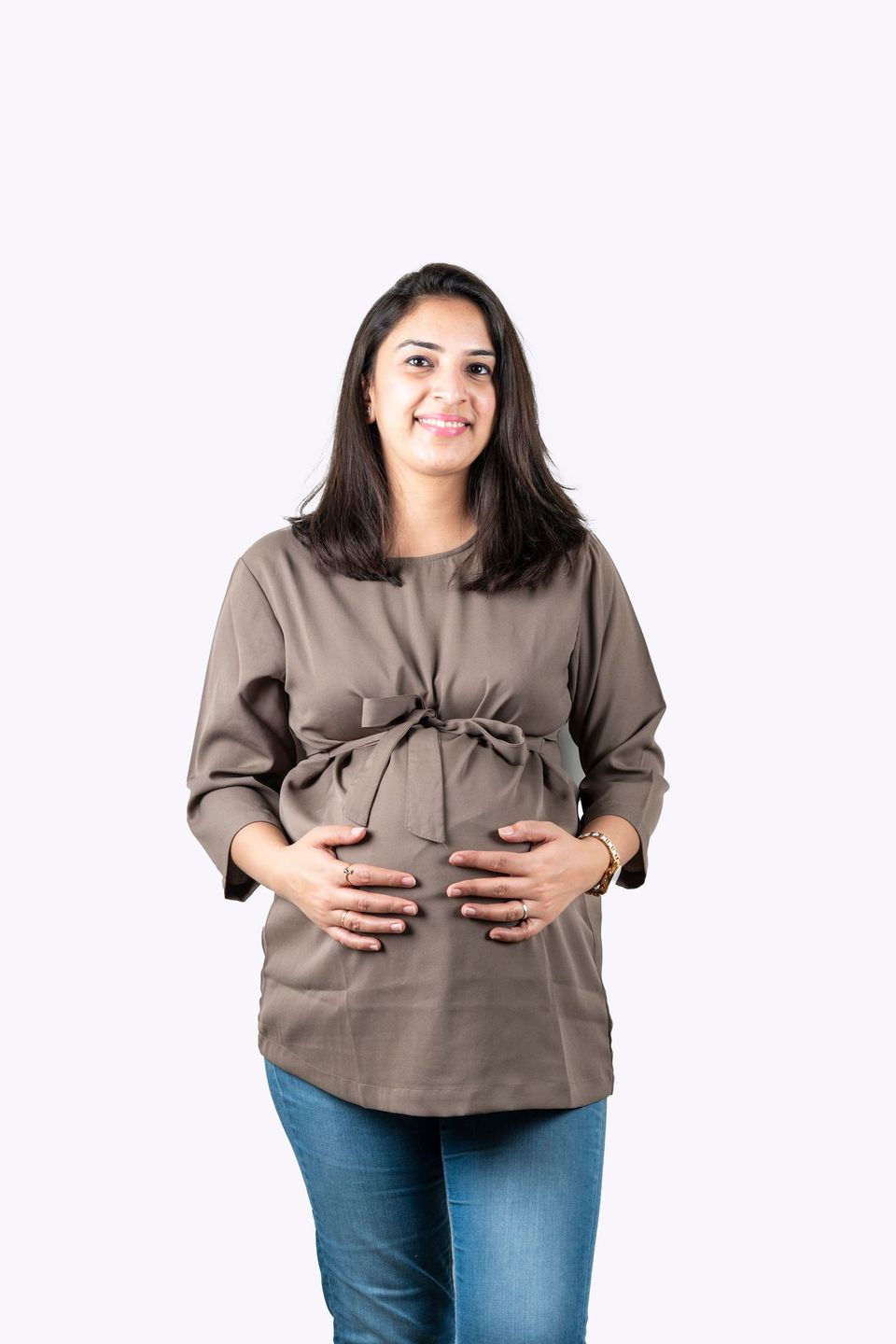 Chicmomz A-Line Maternity Top in Cocoa
