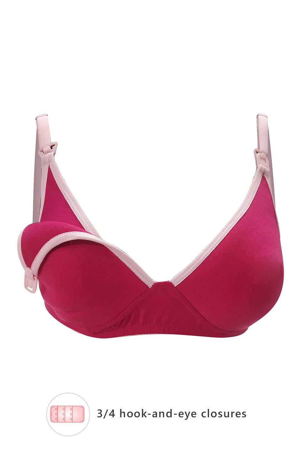 Clovia Non-Padded Non-Wired Feeding Bra in Dark Pink - Cotton