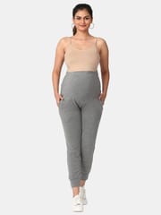 The Mom Store Comfy Maternity Joggers Light Grey