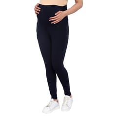 Mometernity Navy Over Belly Maternity Leggings With Pockets