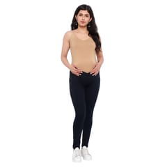 Mometernity Navy Blue Under Belly Maternity Leggings with Pockets