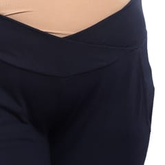 Mometernity Navy Blue Under Belly Maternity Leggings with Pockets