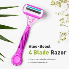 Sirona Reusable Hair Removal Razor for Women with Aloe Boost, Shaving Razor  -  Pack of 1
