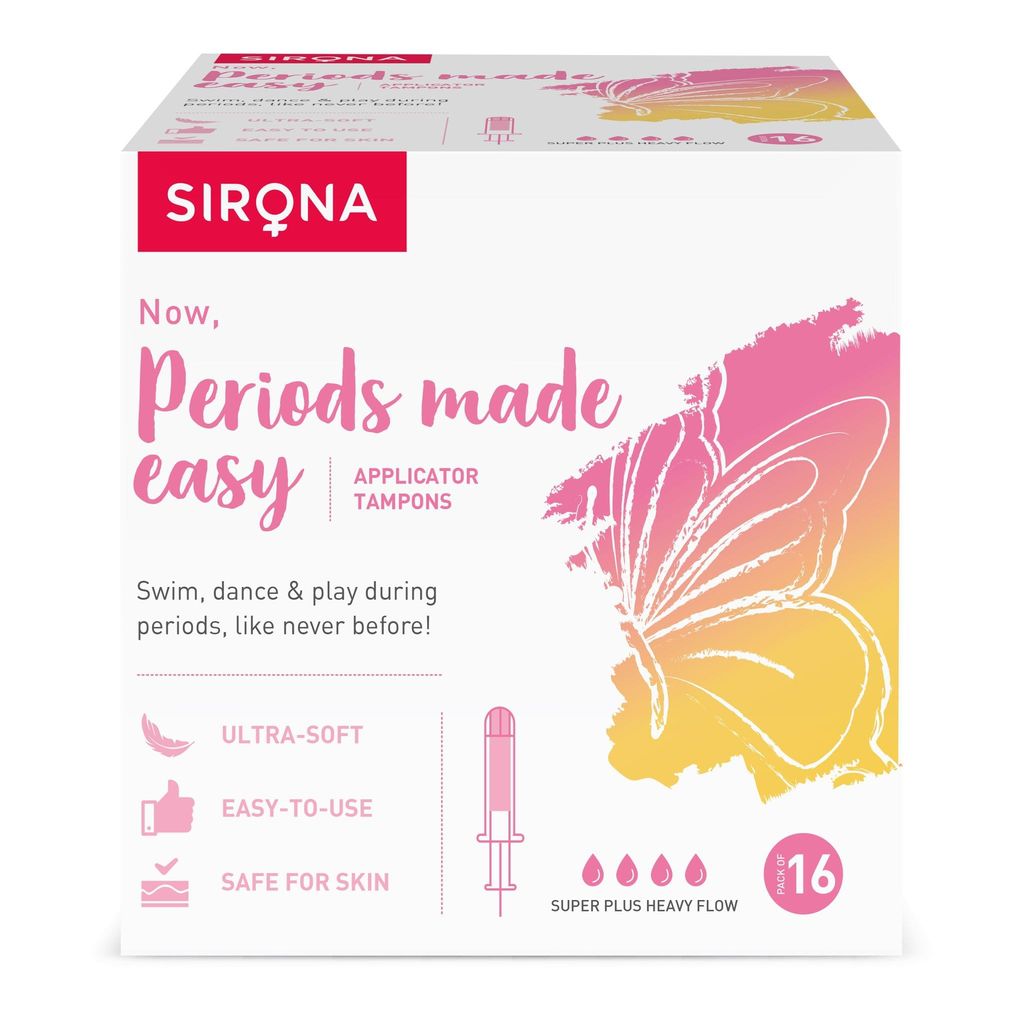 Sirona Premium Applicator Tampons Super Plus Heavy Flow (16 Pcs)