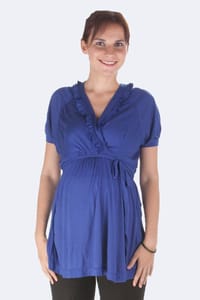 Morph Maternity Lovely Dressy Blue Maternity Top
