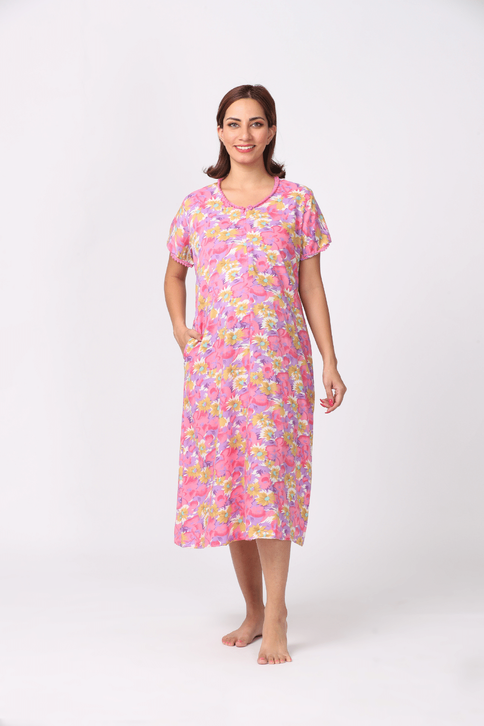 Morph Maternity Floral Feeding Nighty With Vertical Nursing (Multiple Colors)
