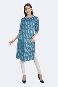 Morph Maternity Blue Ikat Feeding Kurti