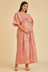The Mama Project Sofi Maternity & Nursing Fringe Lace Kaftan