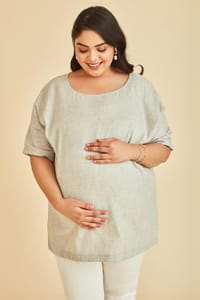 The Mama Project Naira Scoop Neck Nursing & Maternity Top