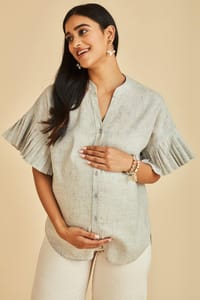 The Mama Project Naira Nursing & Maternity Ruffle Over Sized Shirt