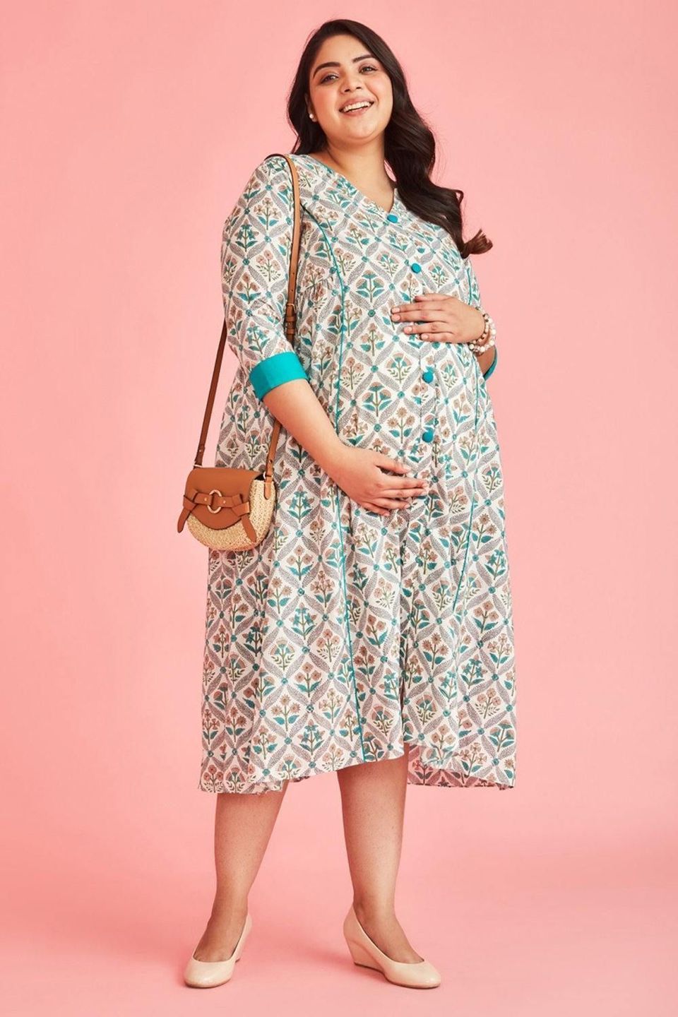 The Mama Project Ika Midi Nursing & Maternity Dress