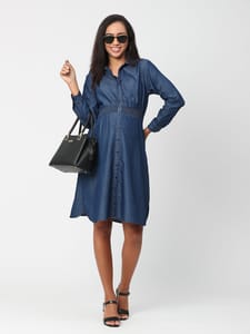 The Mom Store Denim Chambray Maternity and Nursing Shirt Dress
