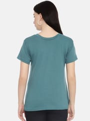 The Mom Store Teal Blue Solid Maternity and Nursing Top