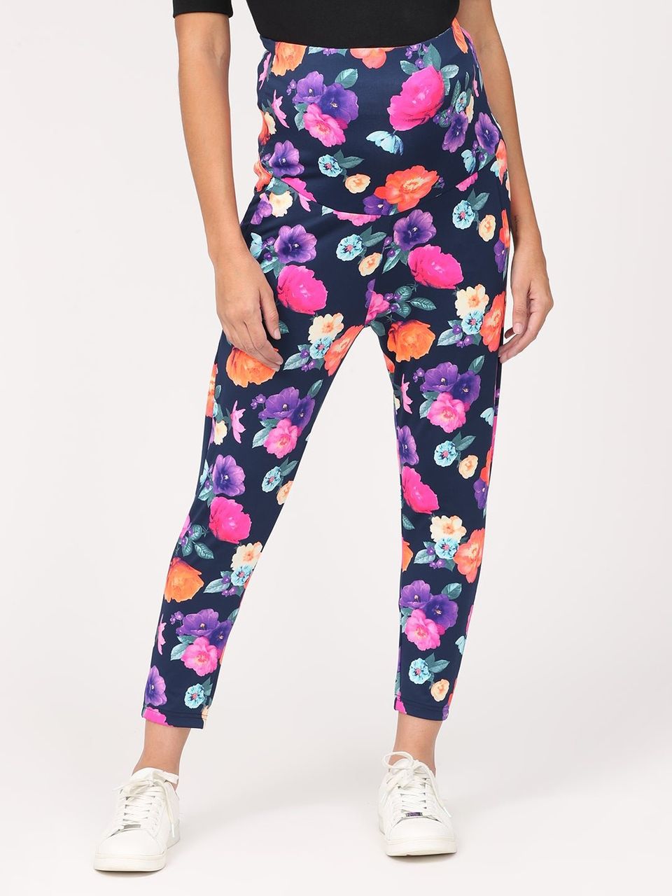 The Mom Store Autumn Flowers Maternity Athleisure Pants