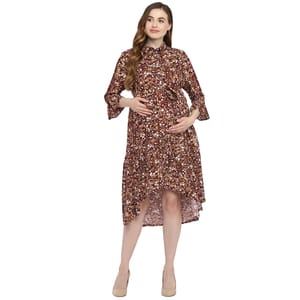 Momsoon Maternity High low Hem Printed Dress
