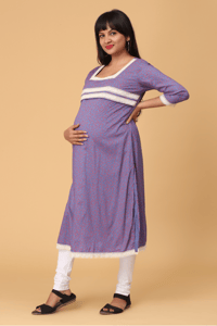 Morph Maternity Magenta Printed Feeding Kurta