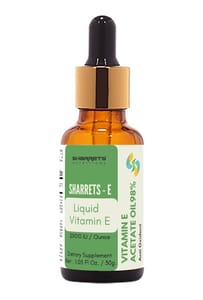 Sharrets-E, Liquid Vitamin E Acetate Oil 30g for Face Skin Hair -Ph.Eur/USP/FCC
