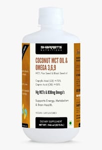 Sharrets Coconut MCT oil with Omega 3 6 9 - Vegan, Gluten Free, 946ml