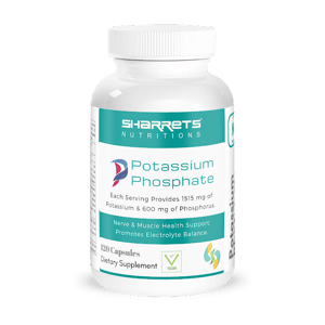 Sharrets Potassium Phosphate dibasic Phosphorus Supplements, 120 Vegan Capsules