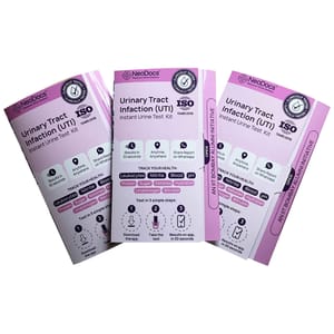 NeoDocs Urinary Tract Infection Kit | Pack of 3 | Detect UTI | Instant Urine Test | Track Leukocytes, Nitrites, Blood, pH and 6 other Parameters
