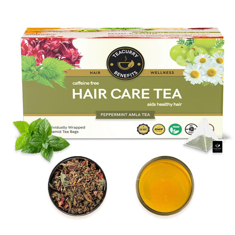 TEACURRY Healthy Hair Tea (1 Month pack | 30 tea bags) - Helps with Hair Growth, Shine, Repair & Strength