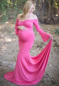 BELL SLEEVE BABY SHOWER MATERNITY GOWN