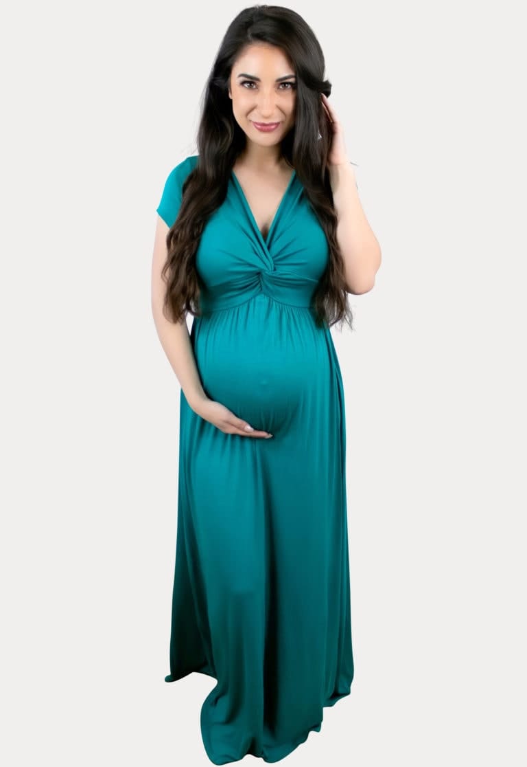 Twist Front Maternity Maxi Dress