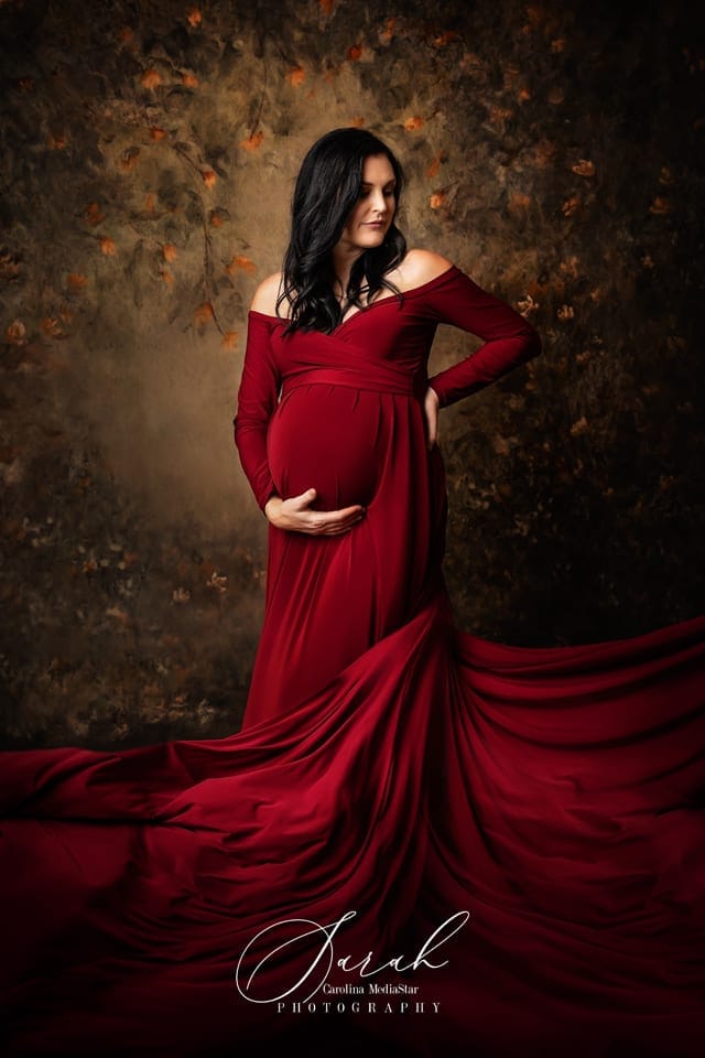 Velvet Maternity Gown for Phtoshoot
