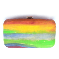Rainbow Hand Painted Clutch