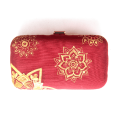 Red Golden Hand Painted Clutch