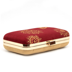 Red Golden Hand Painted Clutch
