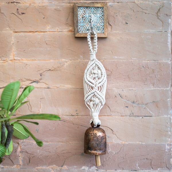 Diamond Hand-Knotted Wind Chime with Metal Bell (Single pc)