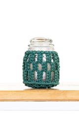 Checkered Hand-Knotted Candle Jar