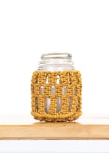 Checkered Hand-Knotted Candle Jar