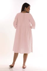 linen pin-tuck a line dress