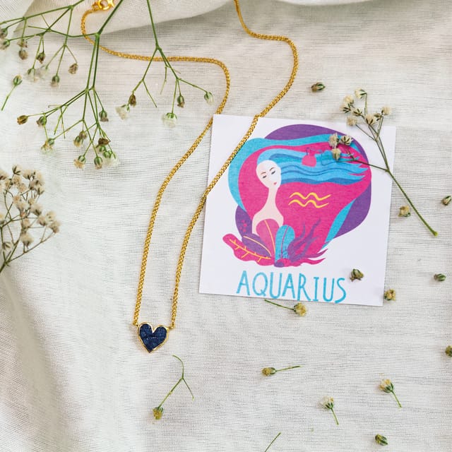 Aquarius Sun-sign Heart Neckpiece