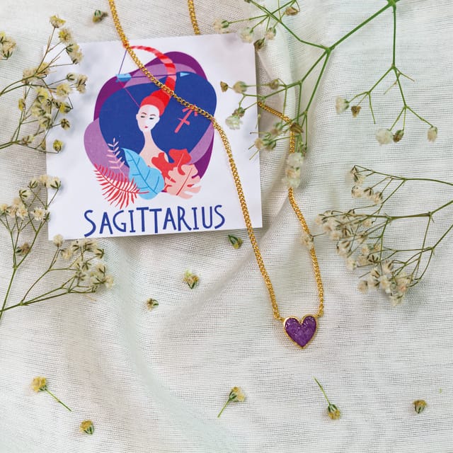 Sagittarius sun-sign heart neckpiece