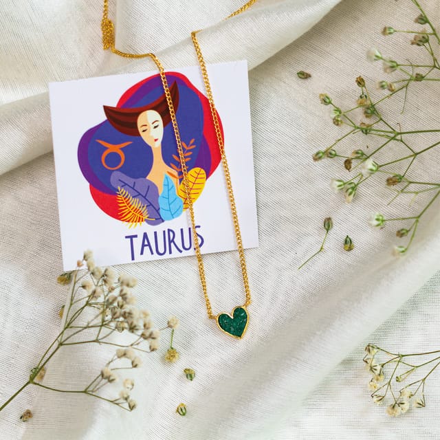 Taurus sun-sign heart neckpiece