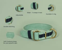 Matching Set Corduroy Dog Collar with Bond Band For Human