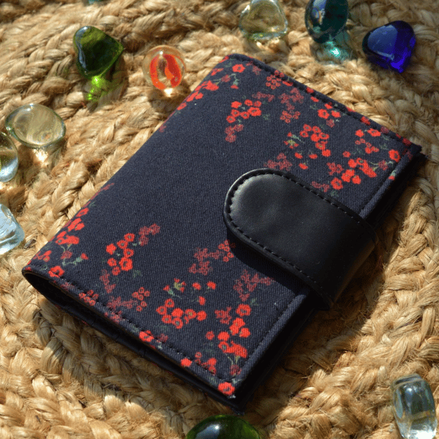 Black Hibiscus Garden Passport Cover