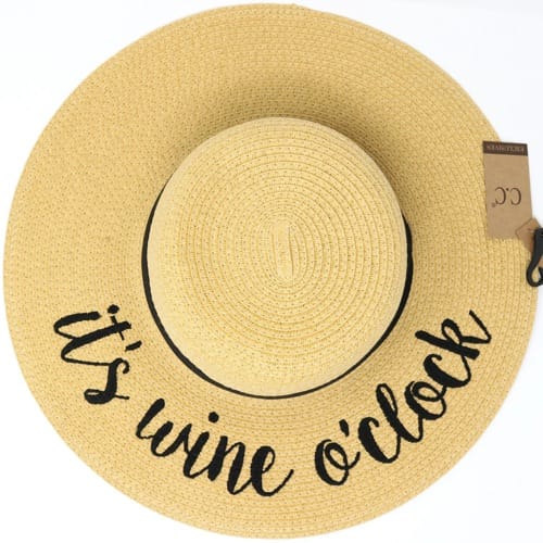“It’s wine o’clock” Straw Hat