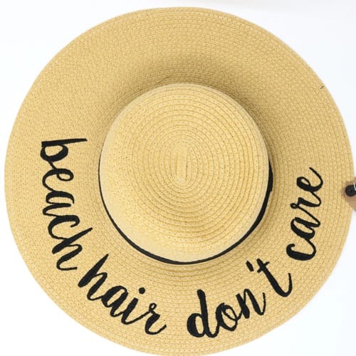 “Beach hair don’t care” Straw Hat
