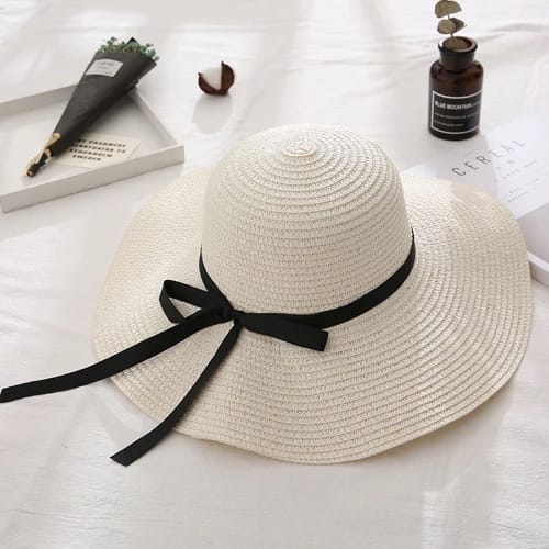 White Beach Straw Hat
