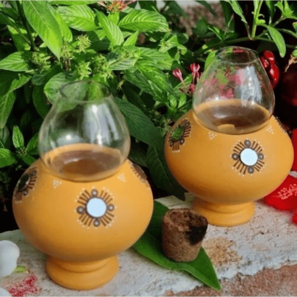 Traditional Oil Lamps: Peach (Set of 2)