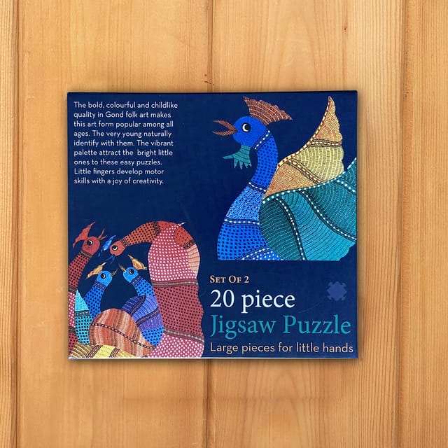 Puzzle 20 Pc Set Of 2 - Gond - Rooster And Hen