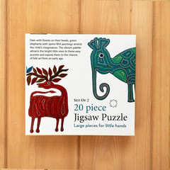Puzzle 20 Pc Set Of 2 - Bhil - Elephant And Deer